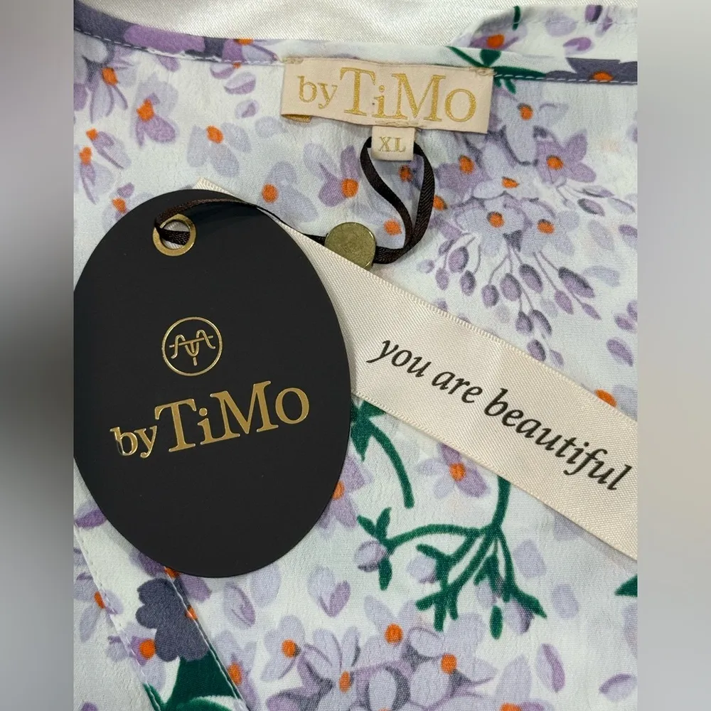 NWT ByTimo Maxi Dress XL Summer Floral Purple Garden Party - Image 11