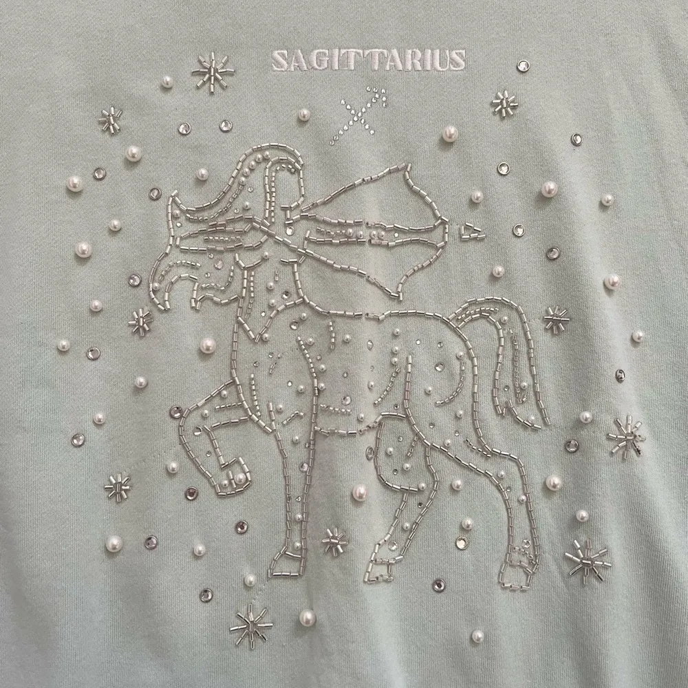 Forever 21 Sagittarius Mint Green Cowl Neck Sweater Soft and Cozy - Image 2