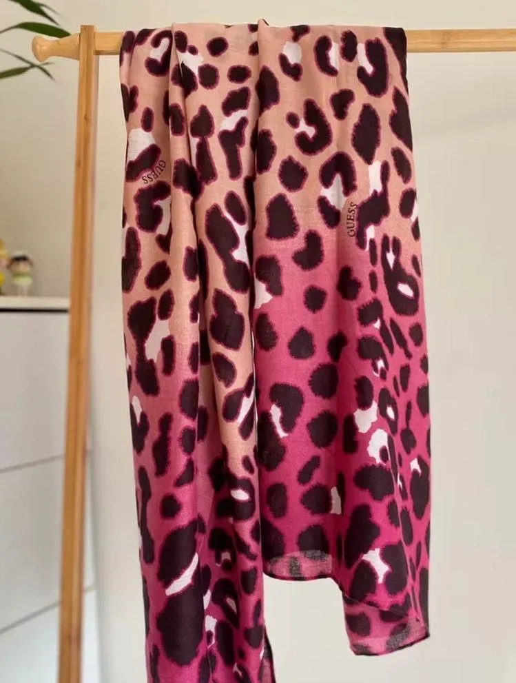 Guess Pink Leopard print scarf 🧣 - Image 4