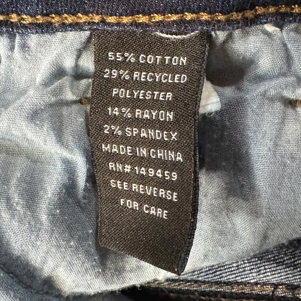 Ashley Mason Premium SZ 0/24 Flare Jeans Floral Embroidered Frayed Boho Festival - Image 9