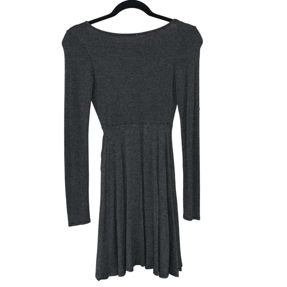 Kimchi Blue Wrap Front Side Tie V Neck Dress Gray - Image 2