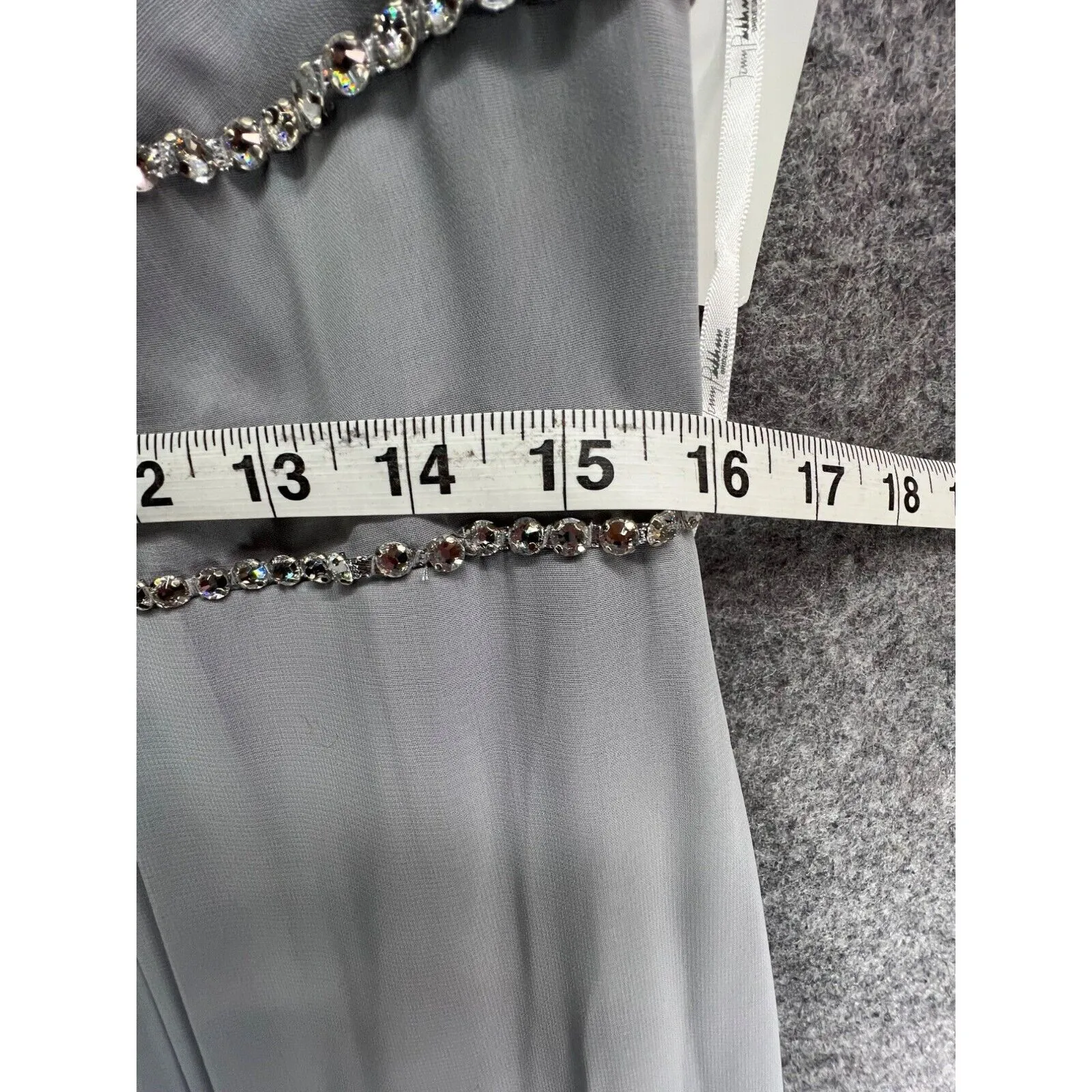 Jenny Packham Gown 14 Platinum Rhinestone Special Occasion Dress Prom #JP1023 Gray - Image 10