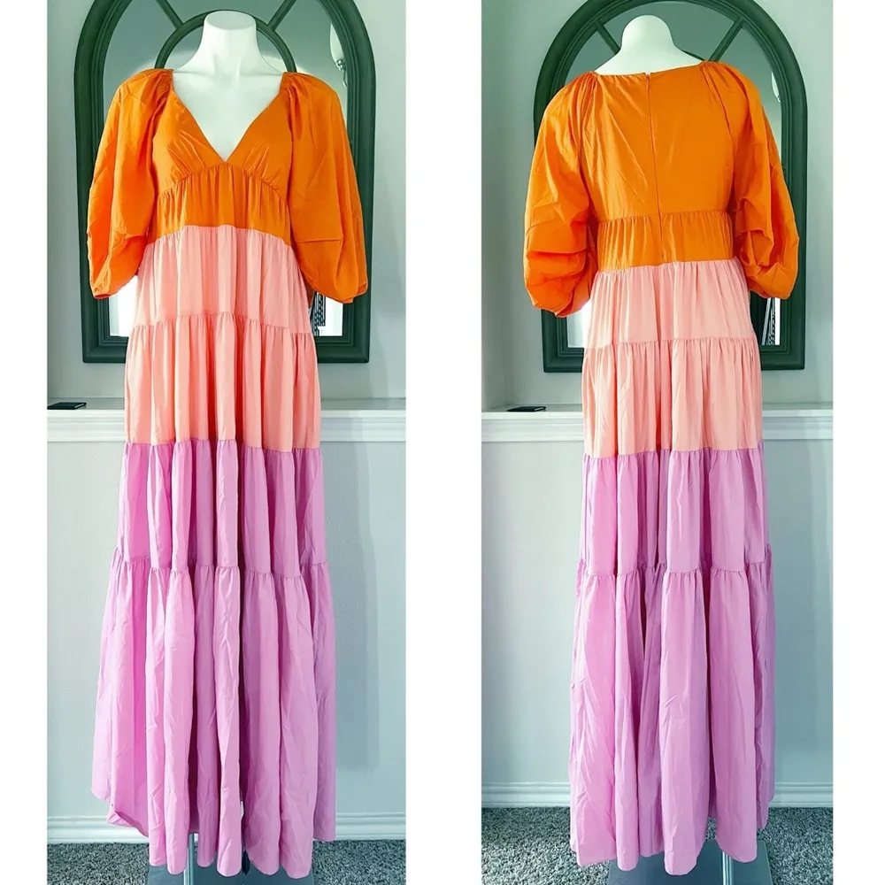 STAUD Meadow Maxi Tiered Dress, Size M New w/Tag Retail $375 SOLD OUT! - Image 10