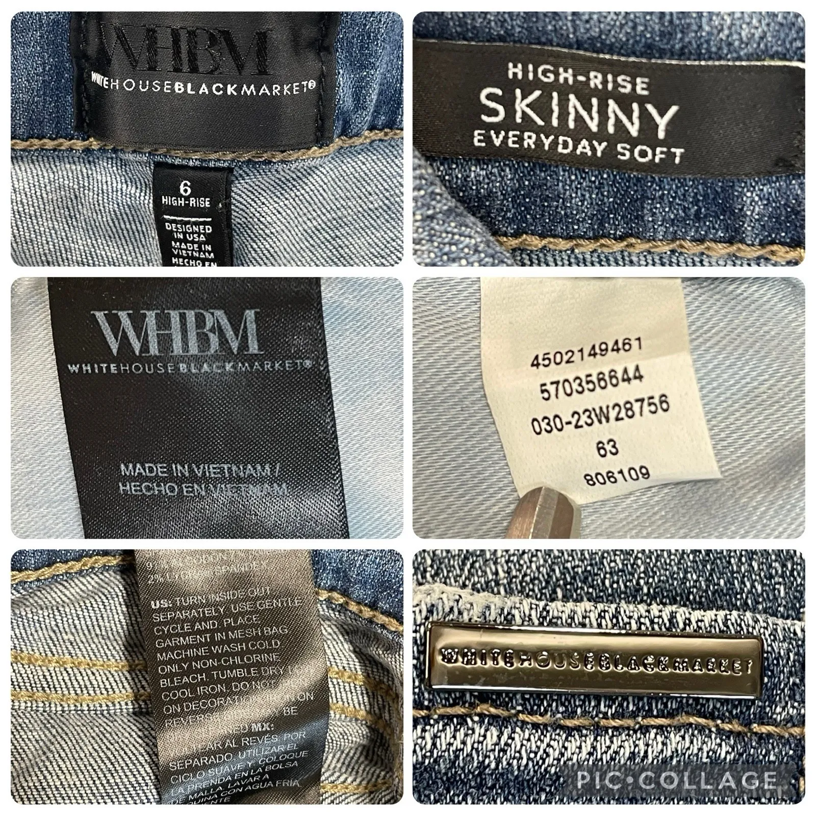 White House‎ Black Market Womens 6 Jeans Embellished Silver Bead Skinny Everyday - Image 8