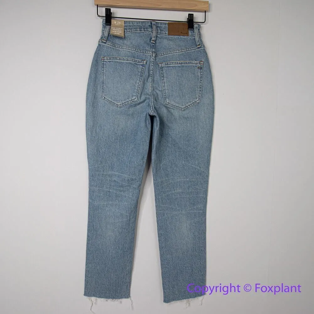 NEW Madewell The Curvy Perfect Vintage Jean in Coney Wash: Destroyed Edition, 24 - Image 10