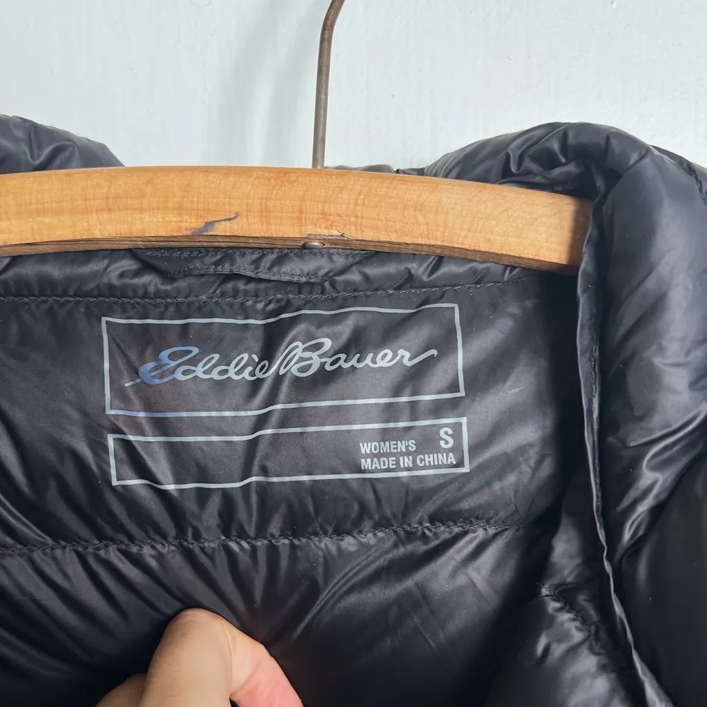Eddie Bauer • CirrusLite Down Hooded Jacket black puffer quilted winter snow 650 - Image 4