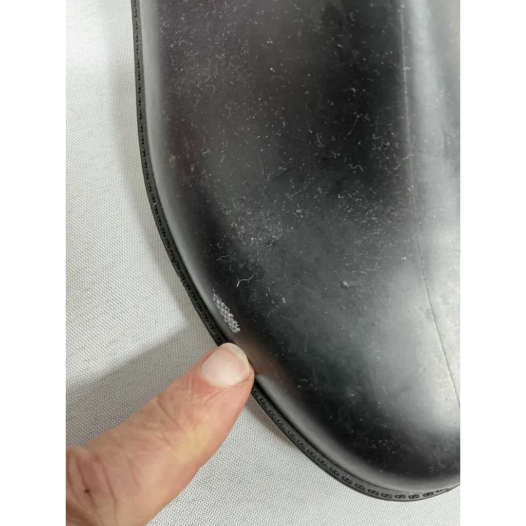 Womans Pullon Rainboots 8.5 M Black Flat Elastic Ankle Round Toe - Image 7