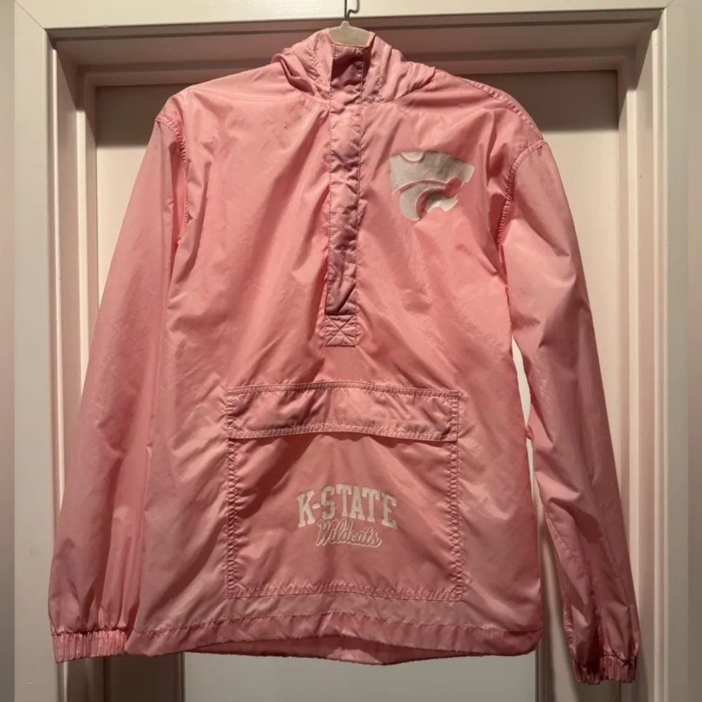 K-State Wildcats Pink Windbreaker Women’s S Gear for Sports Hooded Jacket - Image 2