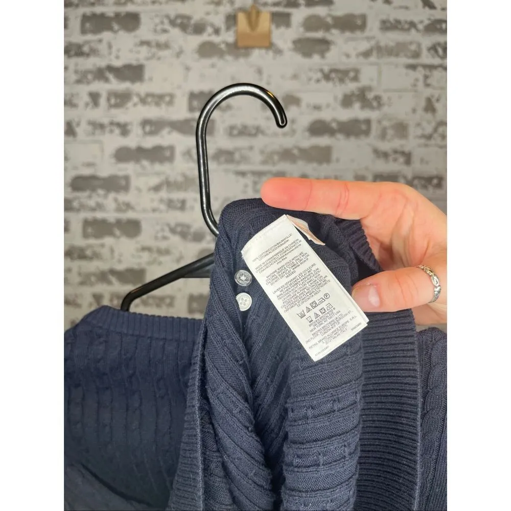 Brooks brother | women blue cotton cable knit sweater - Image 4