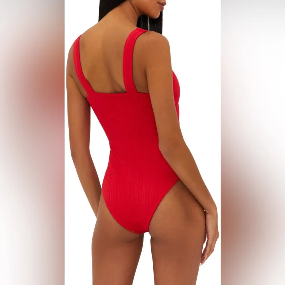 Beach Riot Tyler Texture One-Piece Swimsuit, Red, Size Large, $168 - Image 2
