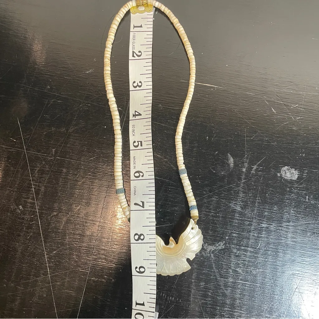 Vintage Southwestern Carved MOP Thunderbird Necklace Stone Heishi Bead Fetish White - Image 7