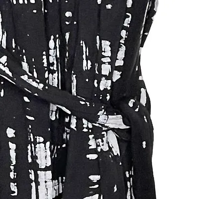 Ann Taylor Loft Petites‎ Womens Tank Dress Size 0P Black Gray Stretch Waist Tie - Image 4