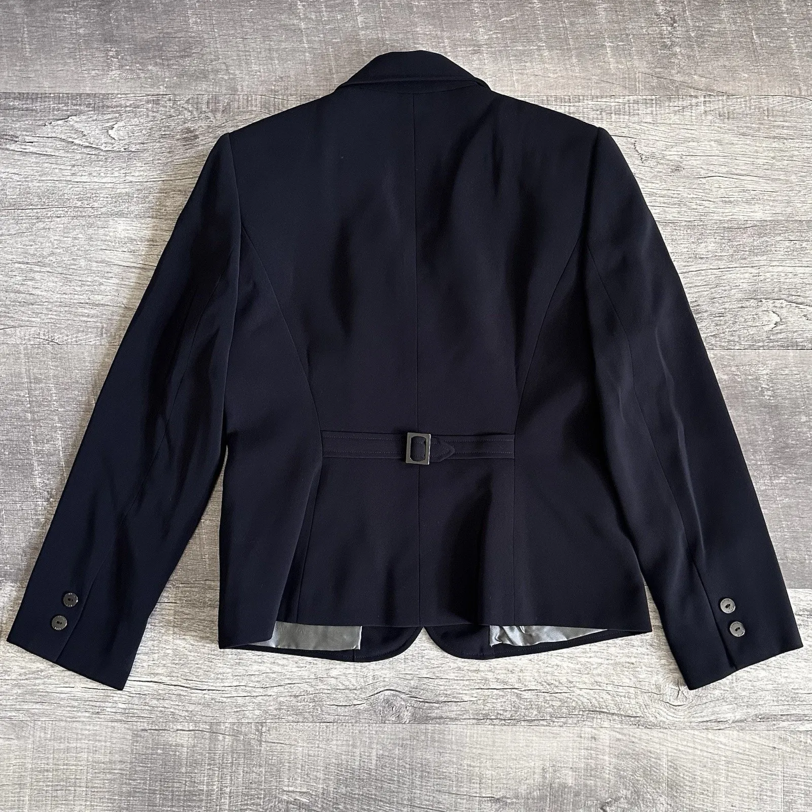 Tahari Arthur S Levine Tailored Black Blazer Suit Jacket Womens 6P Button Lined - Image 4