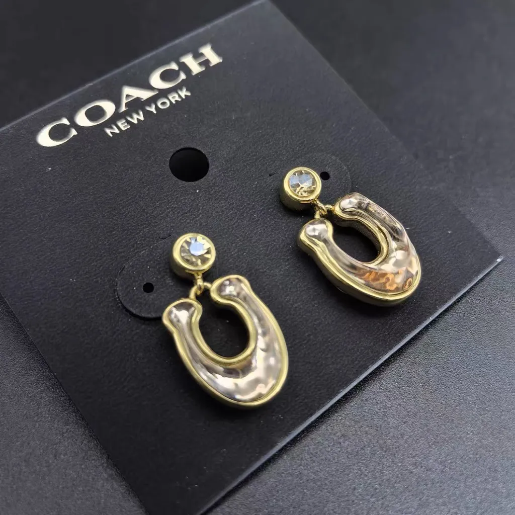 Coach Gold Horseshoe Earrings - Image 4