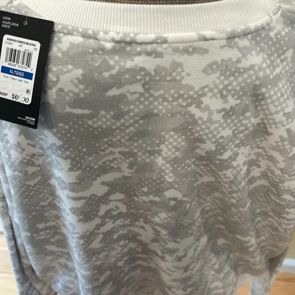 Under Armour rival fleece grey camo long sleeve crewneck sweatshirt - Image 7