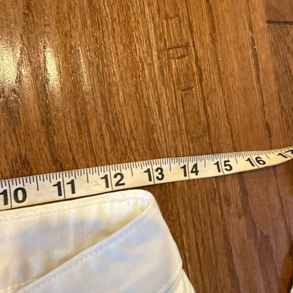 Paige Hoxton ankle white raw hem mid rise skinny jeans 27 - Image 9