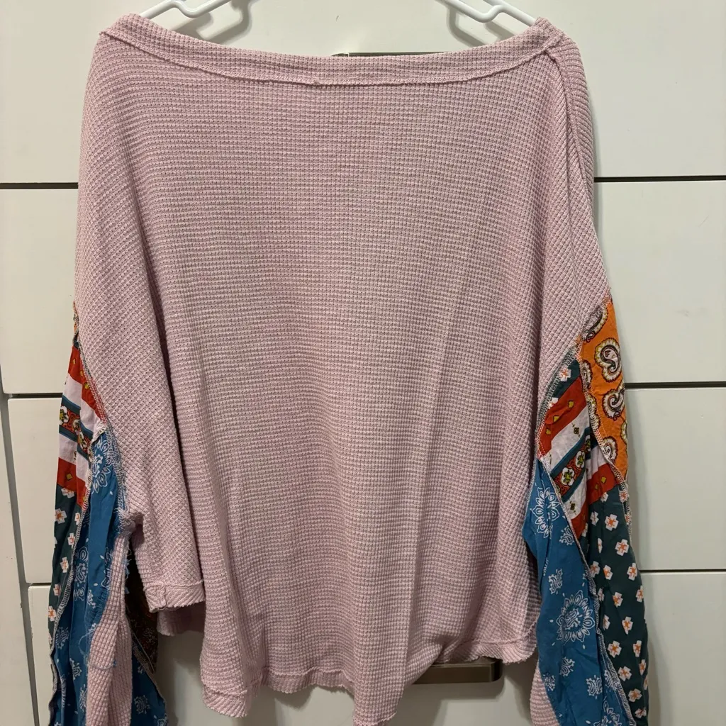 Free People Blossom Print Dolan Balloon Sleeve Top Mixed Paisley - Image 3