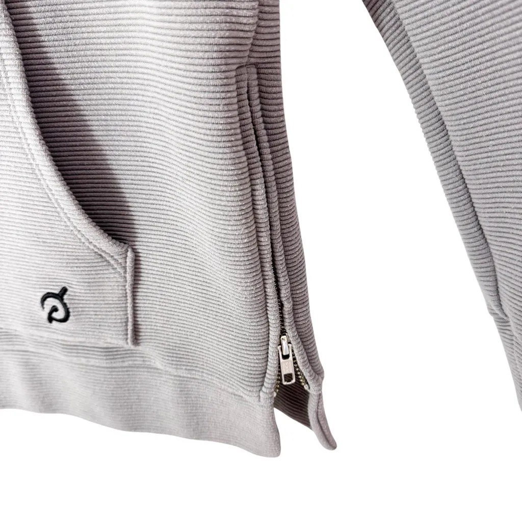 Peloton Oversized Ribbed Side Zip Hoodie Sweatshirt Gray Size M - Image 5