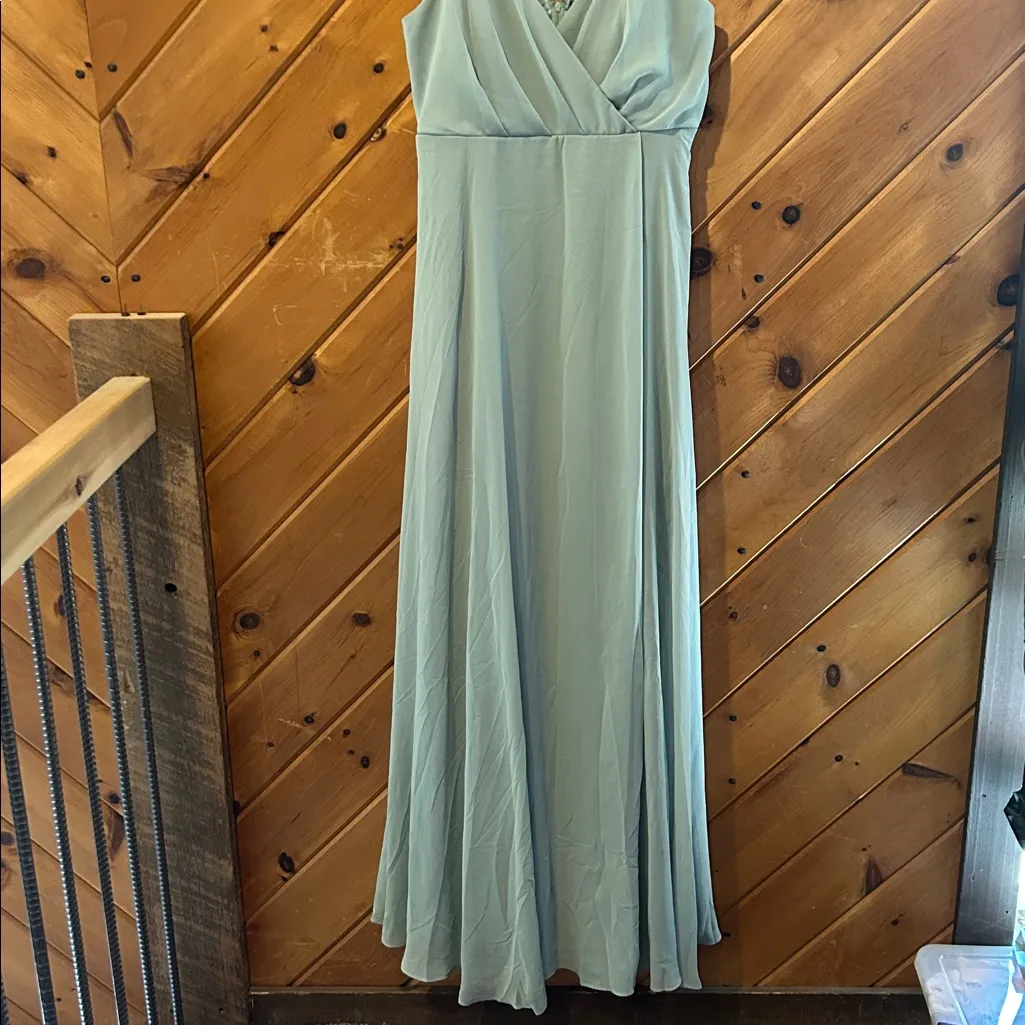 Birdy Grey Chiffon Sage Kaia maxi bridesmaid dress - Image 11