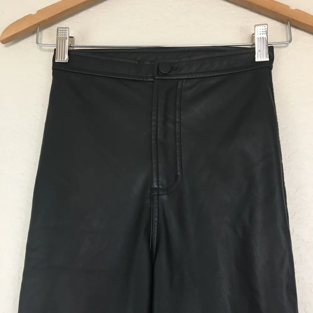 American Apparel Black Pleather Pants XS - Image 5