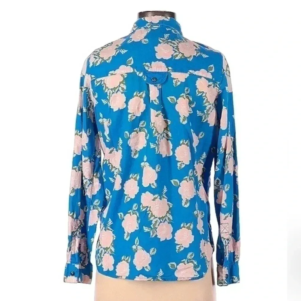 Vintage Levi’s Y2K Pink Roses Floral Long Sleeve Button Down Blouse Size XS - Image 2
