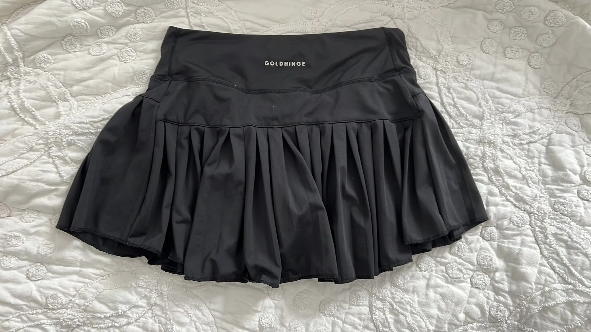 Gold Hinge Black Pleated Tennis Skort Medium - Image 6