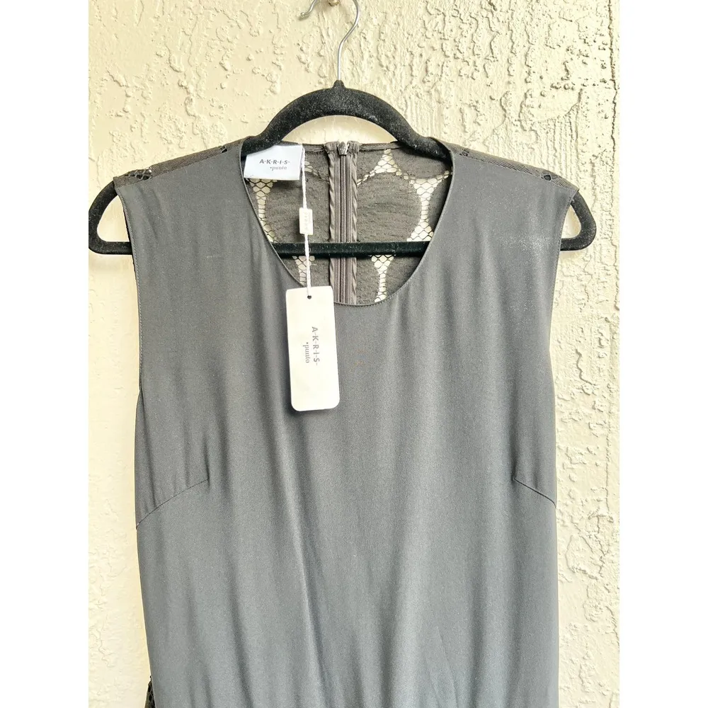 NWT AKRIS Punto Sleeveless Polkadot Straight Leg Jumpsuit Black Women's Size 6 - Image 4