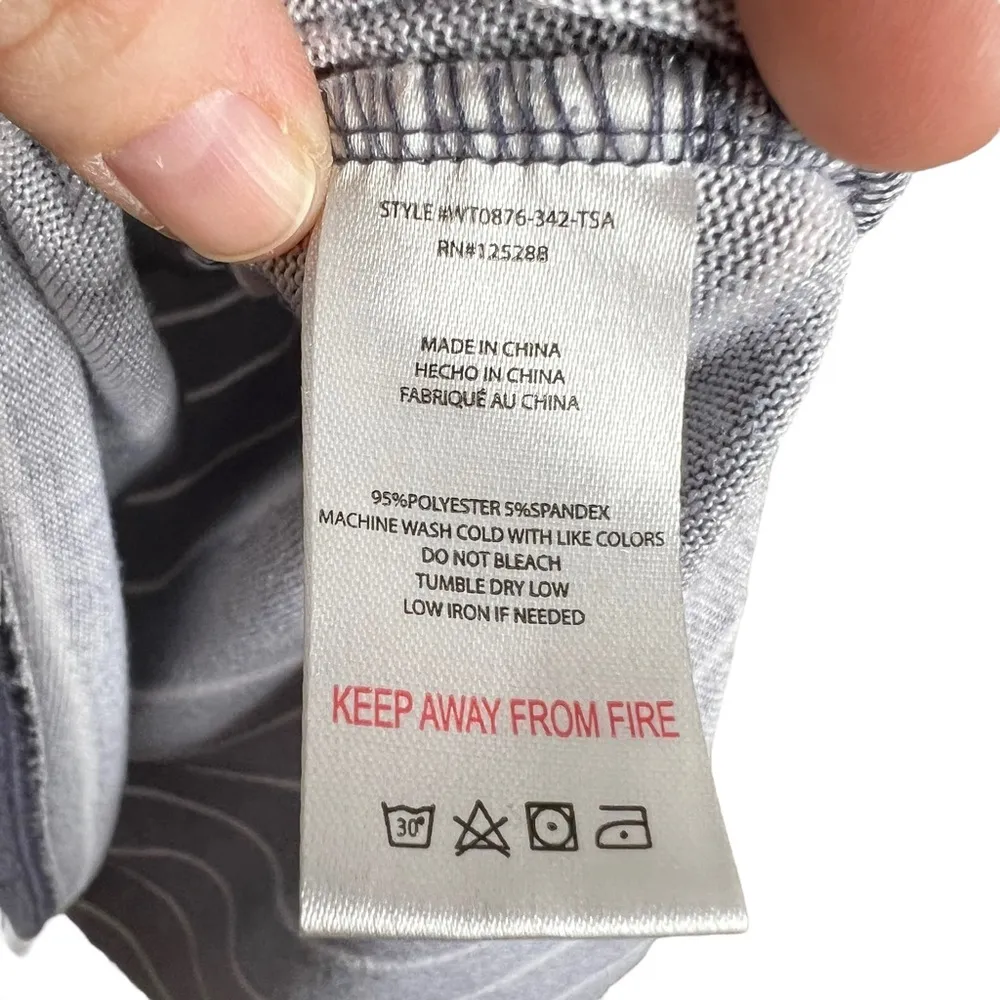 Blue & White Striped Knit Tee Shirt Casual Dress - Image 10