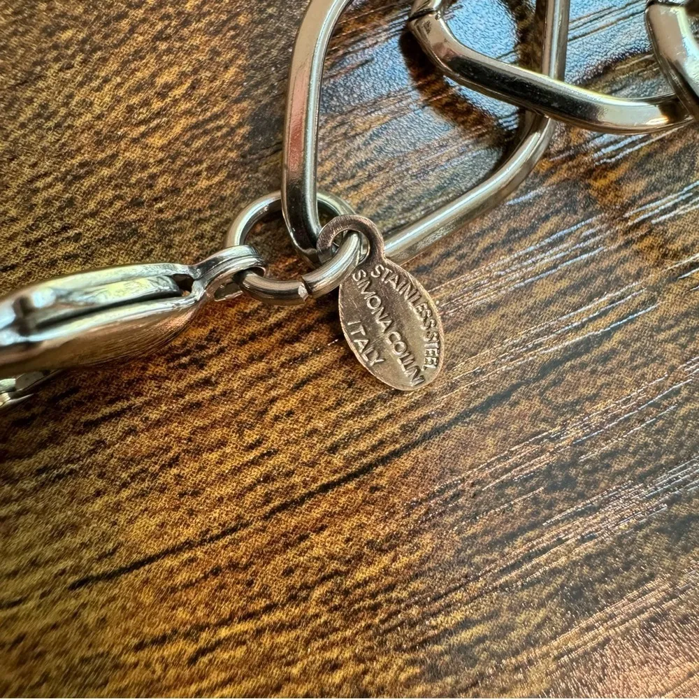 Simona Collini Stainless Steel & Black Onyx Chain Necklace Silver - Image 3