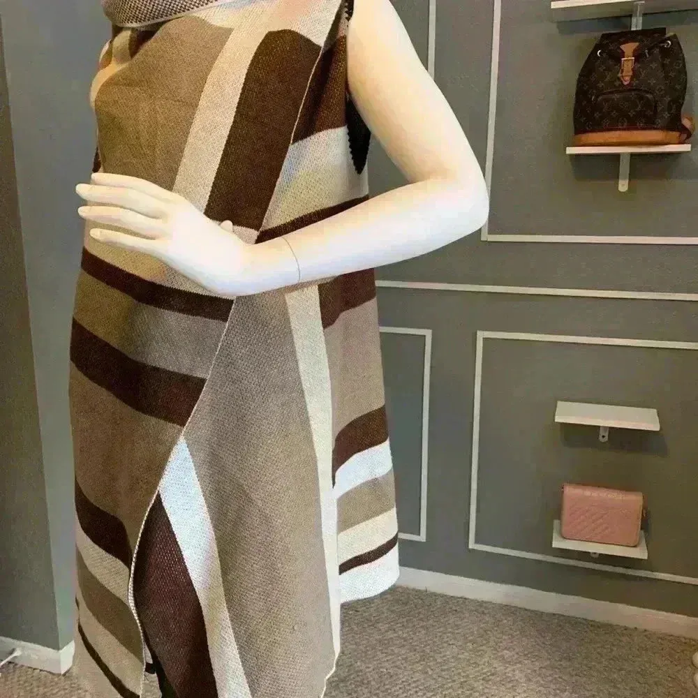 Unbranded Sweater Wrap Women's One Size Blanket Cape Shawl Cape Tan brown. - Image 4