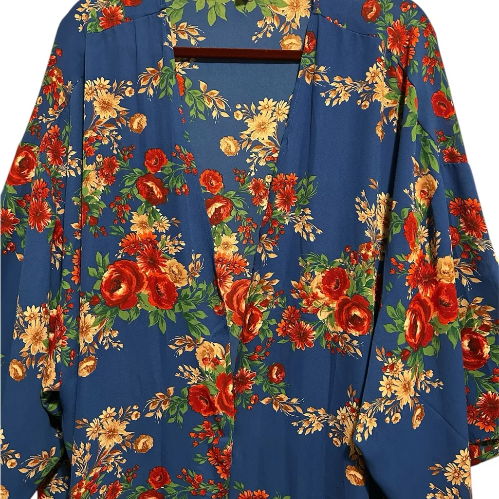 The Pioneer Woman Floral Blue Kimono Robe XXL - Image 6
