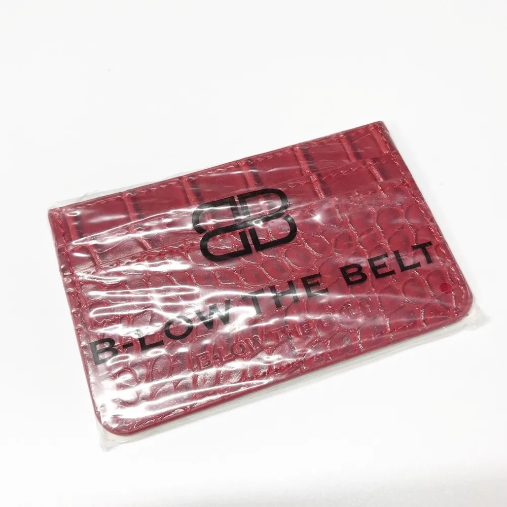 NEW B-Low The Belt Red Crocodile Embossed Vegan Leather Card Case Mini Wallet - Image 3