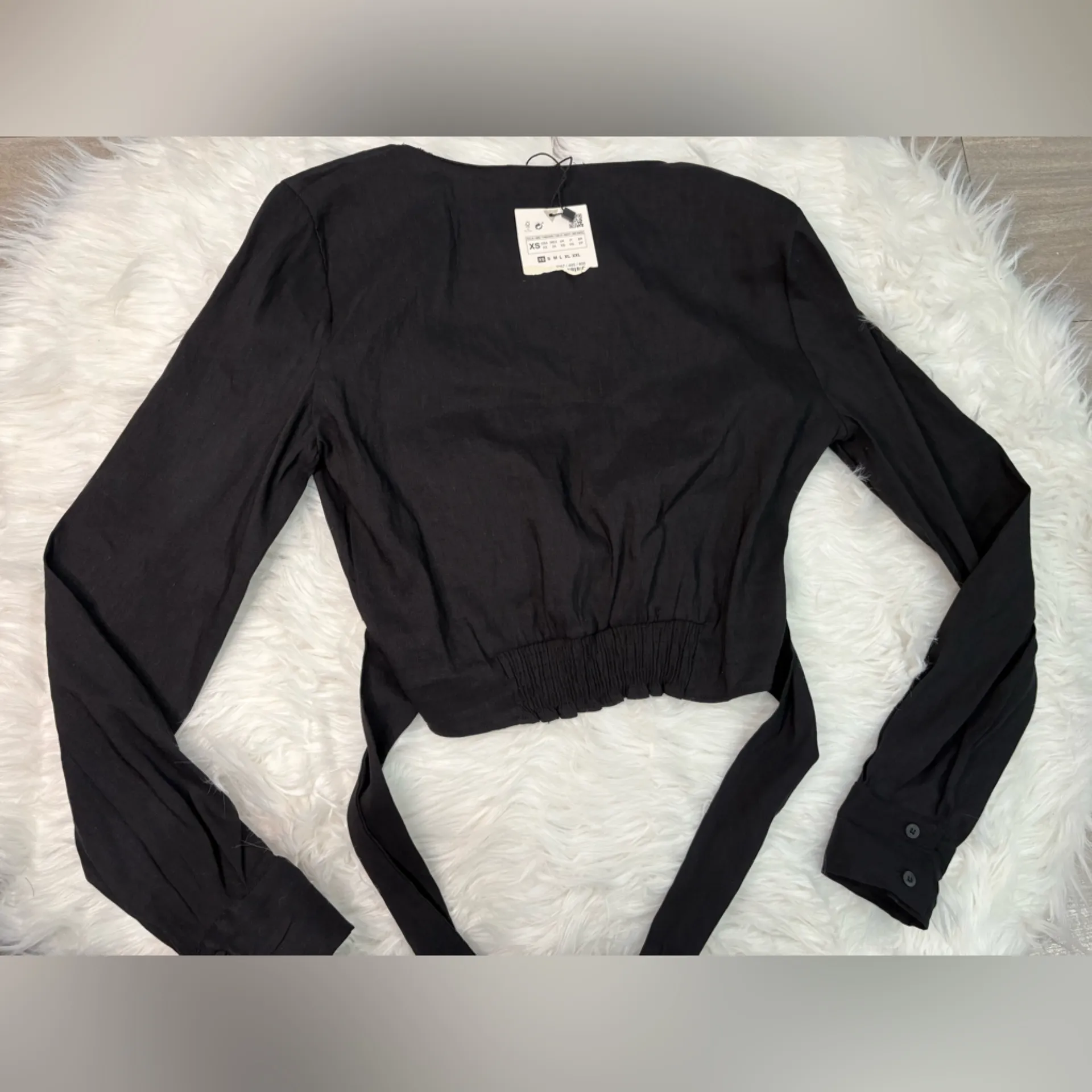 Zara Black Wrap Blouse Size XS - Image 6