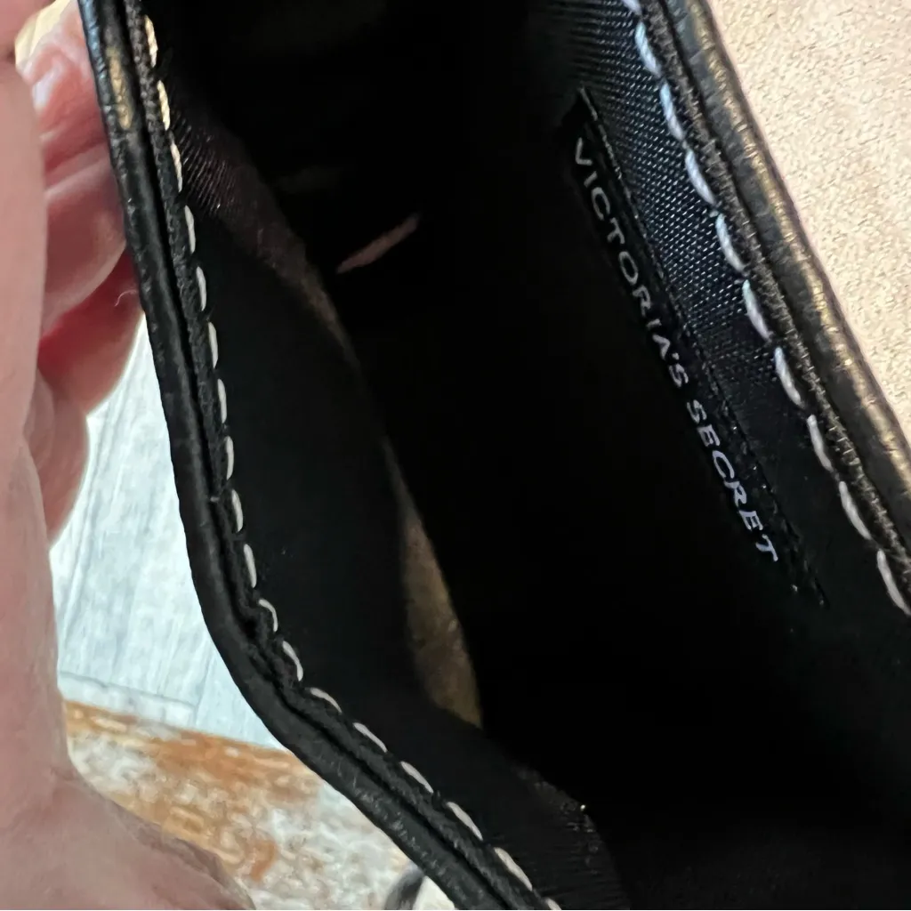 Victoria's Secret Crossbody Phone Holder Black Faux Leather Buckle Y2K - Image 9