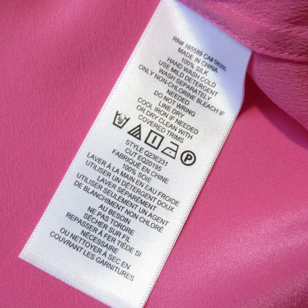 NWT Equipment Slim Signature in Azalea Pink Silk Button Down Shirt XL $250 - Image 5