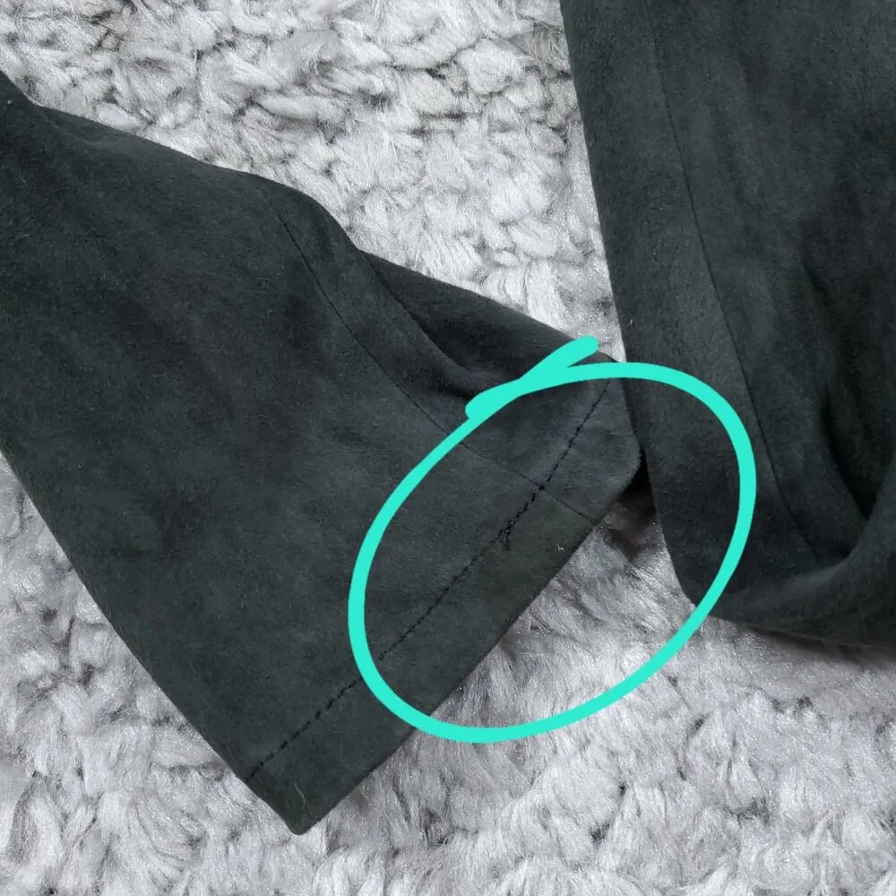 READ Carlisle New York Suede Leather Gray Green Leggings Skinny Pants Size 4 - Image 6