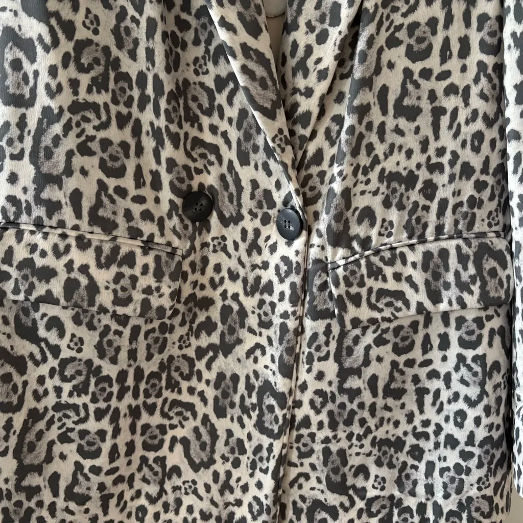 RIVERISLAND Gray Leopard Print Blazer - Image 5