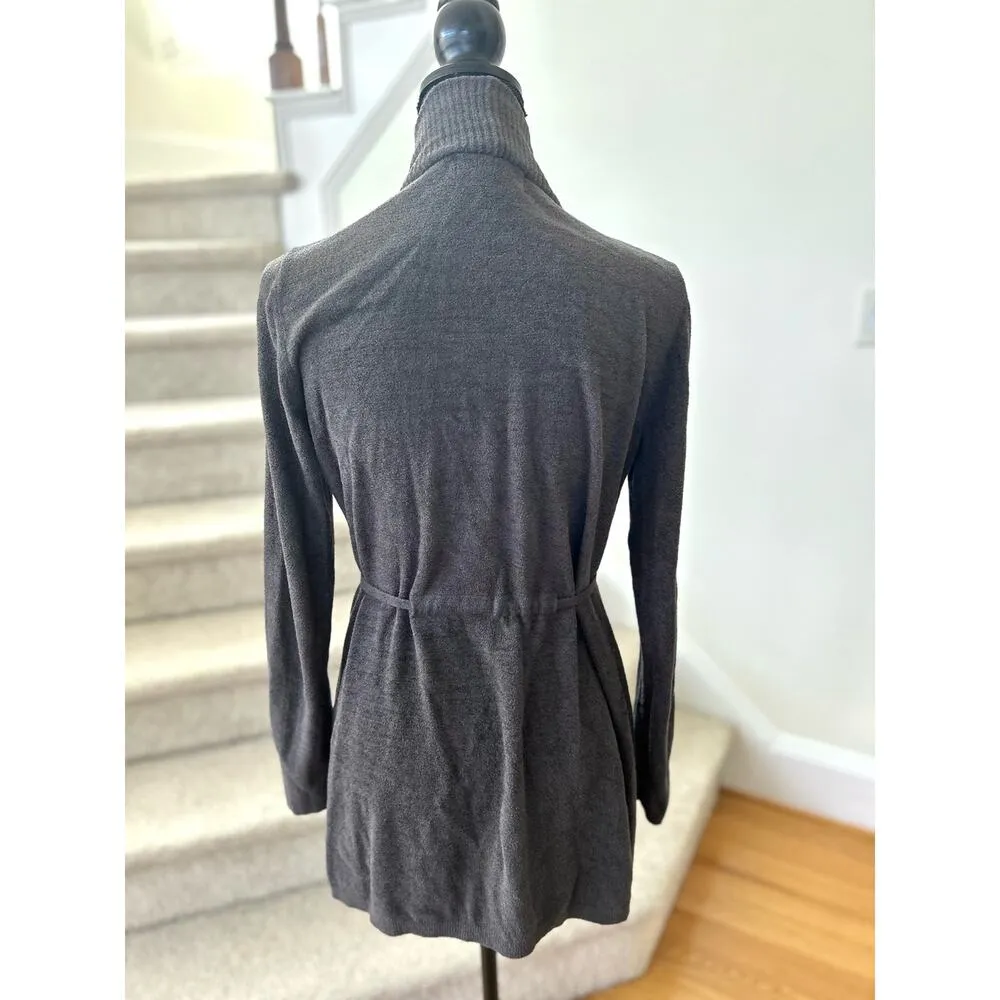 Barefoot Dreams Charcoal Grey Cozychic Ultra Lite Tie Waist Cardigan - Image 4
