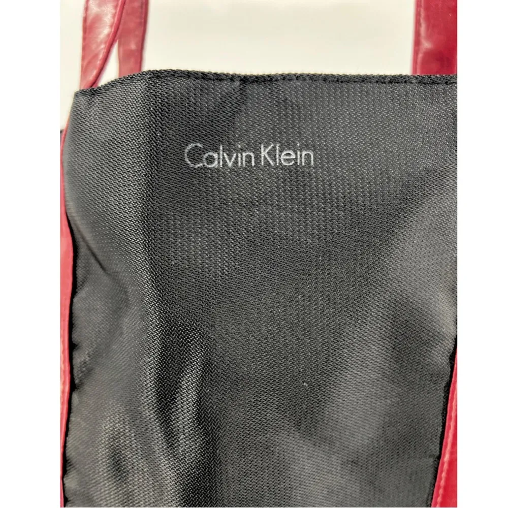 Calvin Klein black and red nylon tote bag purse casual business travel - Image 2