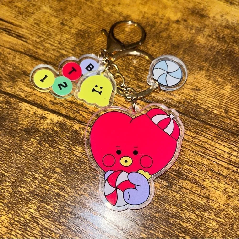 NEW BTS BT21 Keychain TATA / V Red - Image 2