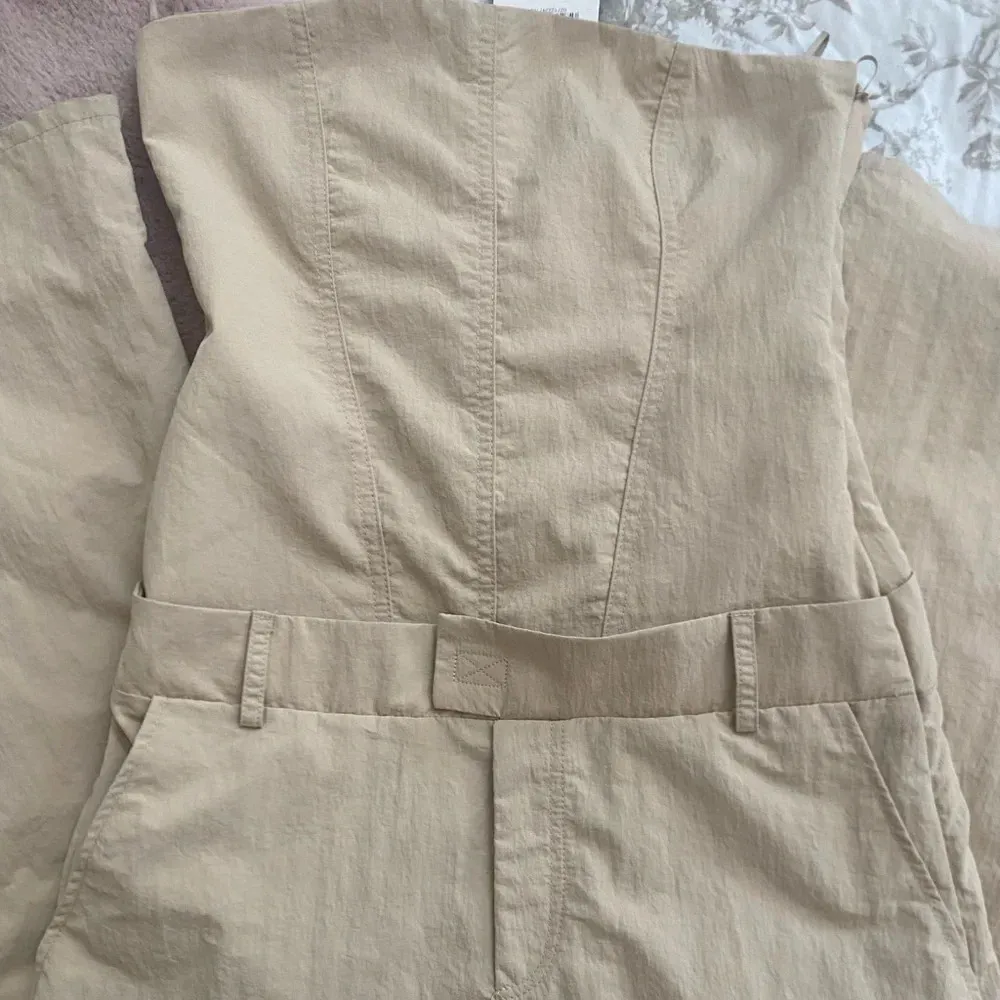 Zara Strapless Tan Jumpsuit - Image 3