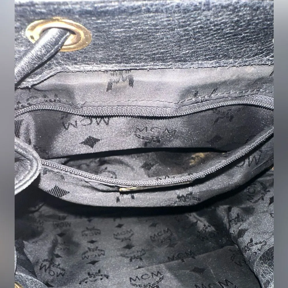 MCM black backpack with gold studs. Gorgeous bag! - Image 10
