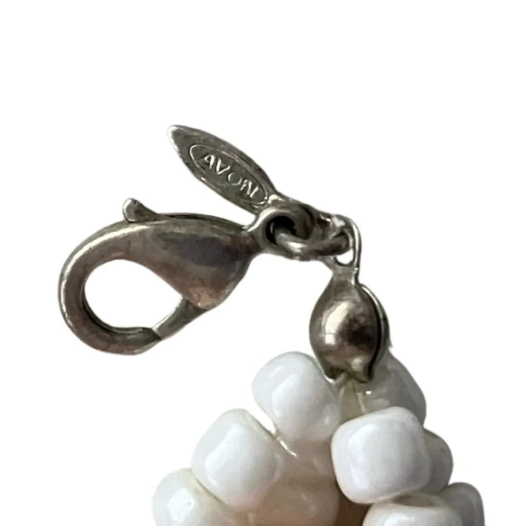 Vintage Signed Nina Ricci for Avon Beaded Shell Necklace Boho Beach Cruise 15” White - Image 5