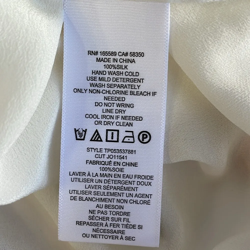 Joie Dainty Ruffle Sheer Silk Blouse - Image 6