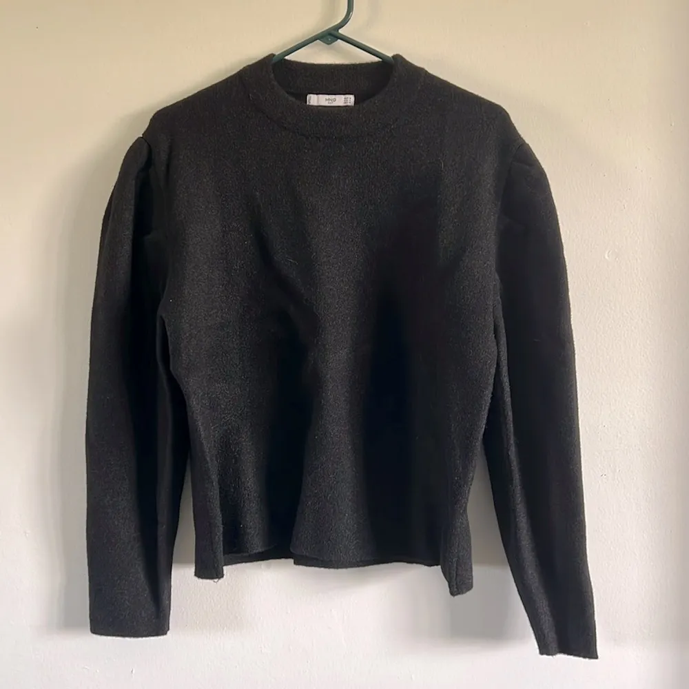 Mango MNG black puff shoulder sweater - Image 2