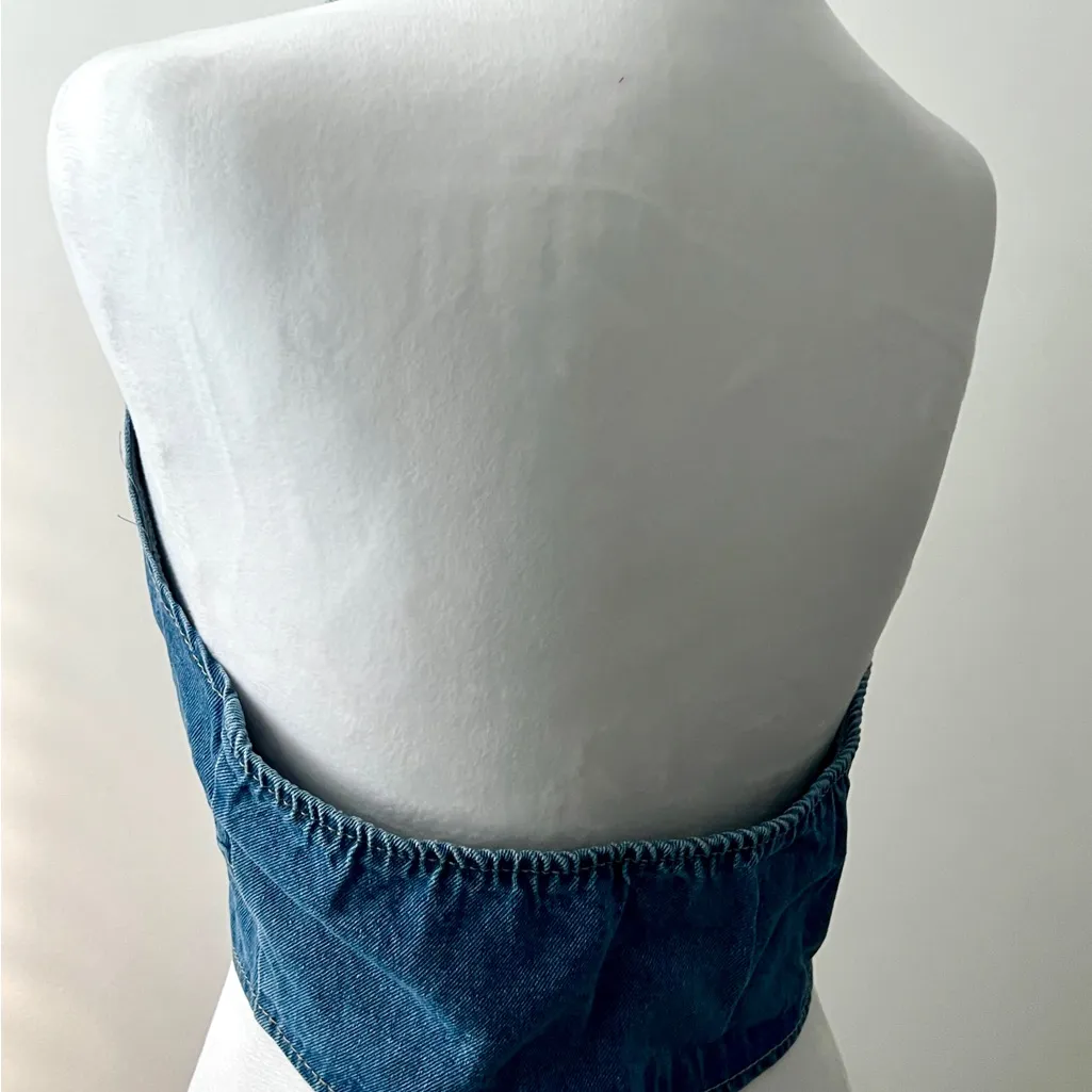 SHEIN Blue Denim Halter Tank Top - Image 8
