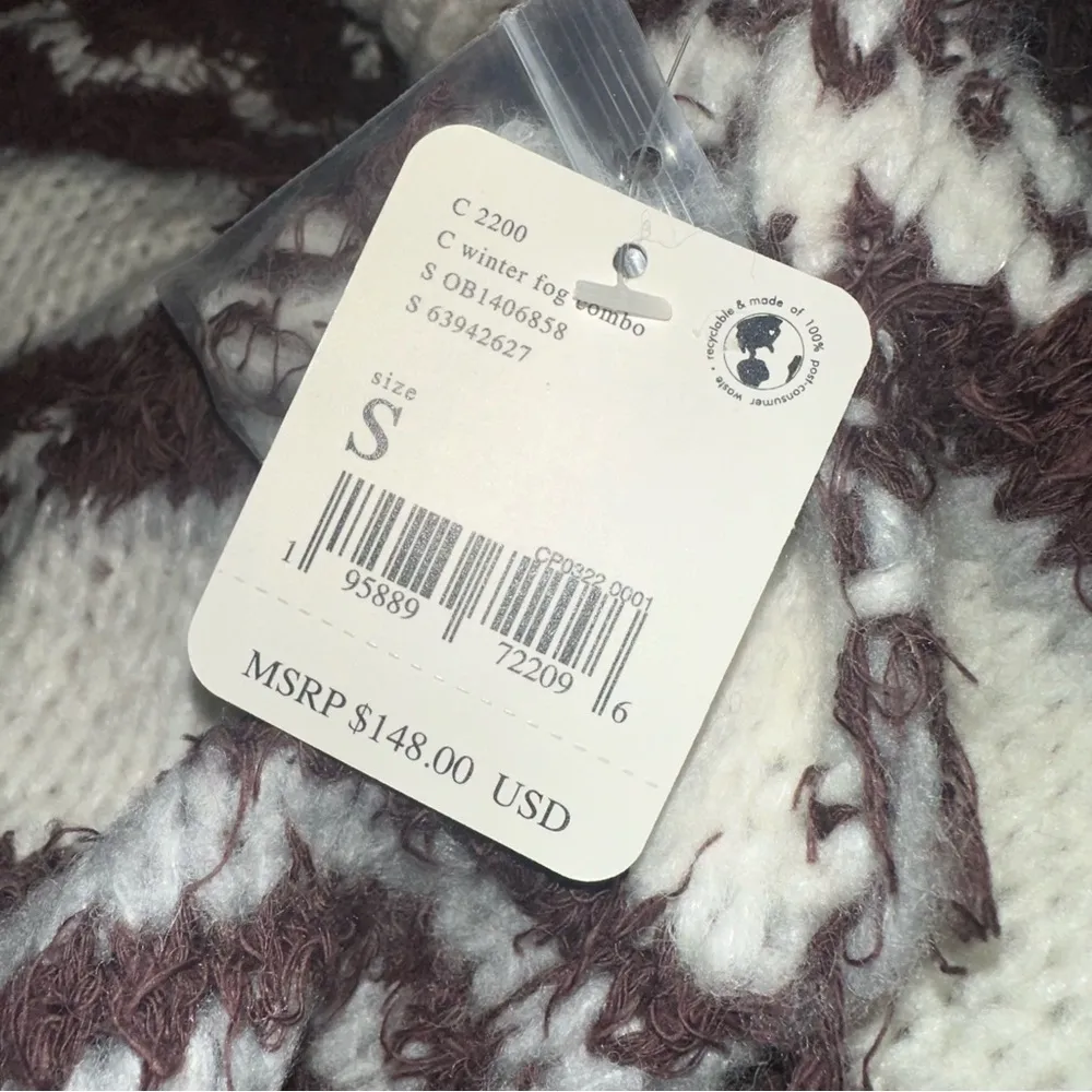 Check Me Out cropped turtleneck sweater Winter Fog Combo Small NWT - Image 7