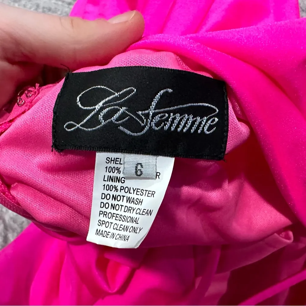 29020 Strappy Back Bodycon Maxi Gown Dress Neon Pink Size 6 - Image 8