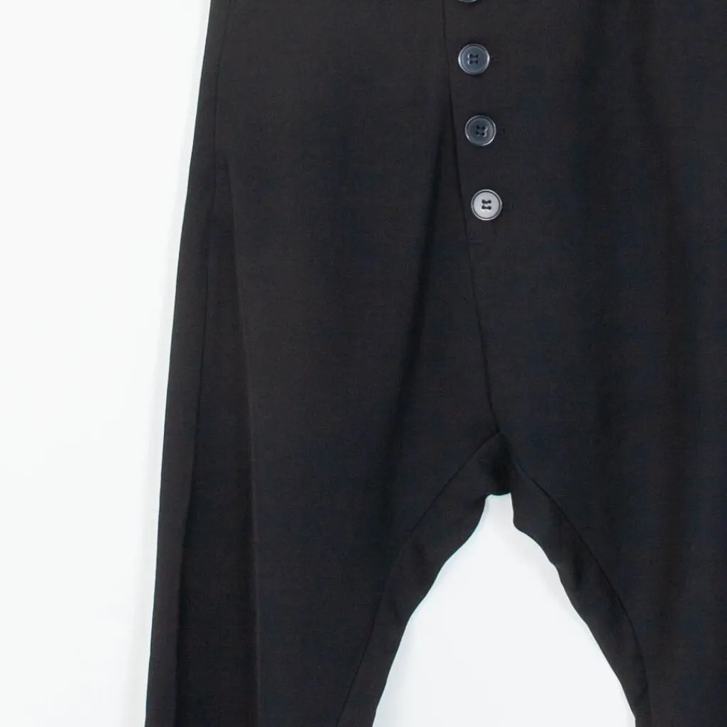 Zara Black‎ Asymmetrical Buttoned Low Waist Pants Womens Size XS - Image 5