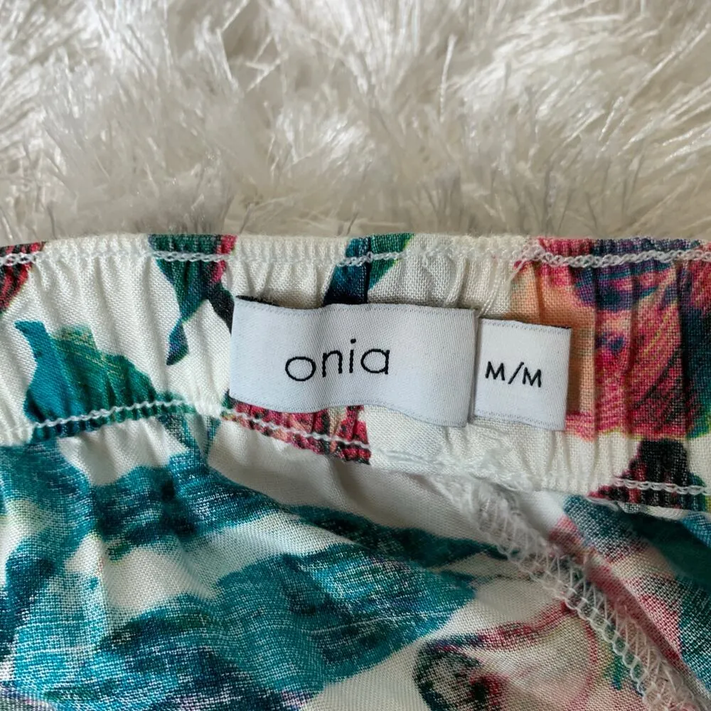 Onia Mila Floral Resortwear Pants Swim Beach Cruise Sz Medium Tropical - Image 5